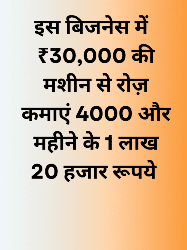 earn ₹4,000 daily and over ₹1,20,000 monthly with a ₹30,000 machine - business idea